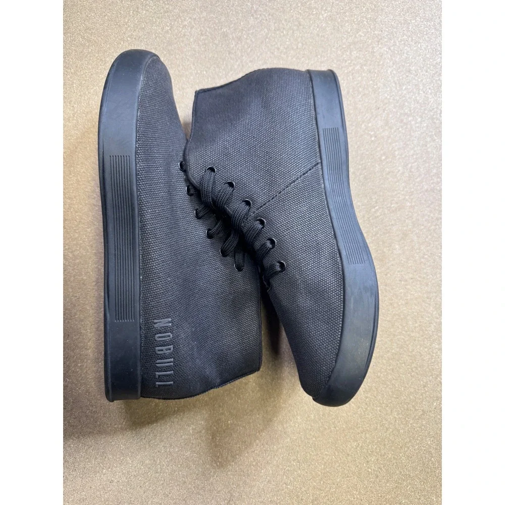 NOBULL‎ Black Canvas Mid Top Fashion Sneakers Shoes Men 6.5 Women US 8